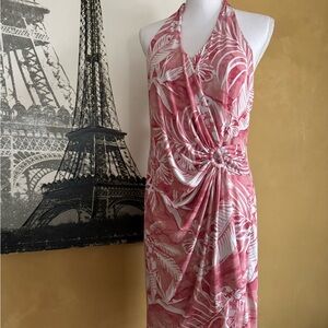 Tommy Bahama Clara Aqua Lush Pink and White Floral Dress